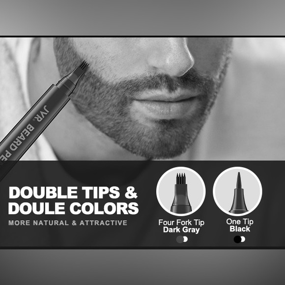 Barber Styling Pens Natural Finish Dark Gray & Black Waterproof w/Beard Scissor - Picture 8 of 12